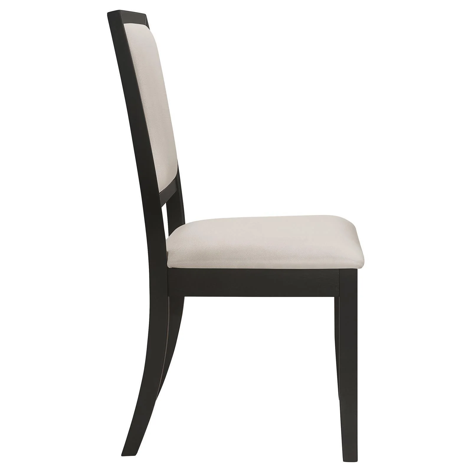 Louise Upholstered Dining Side Chairs Black Cream (Set of 2) - Image 3