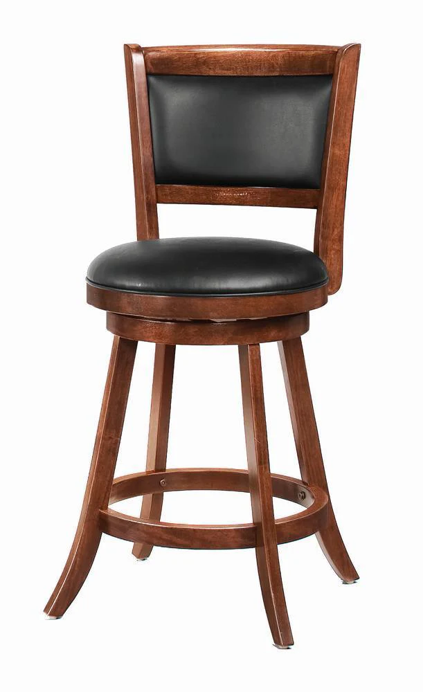 Broxton Upholstered Swivel Counter Height Stools Chestnut Black (Set of 2)