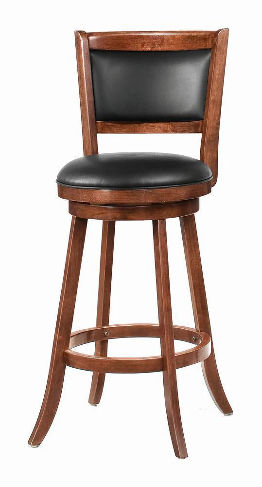 Broxton Upholstered Swivel Bar Stools Chestnut Black (Set of 2)