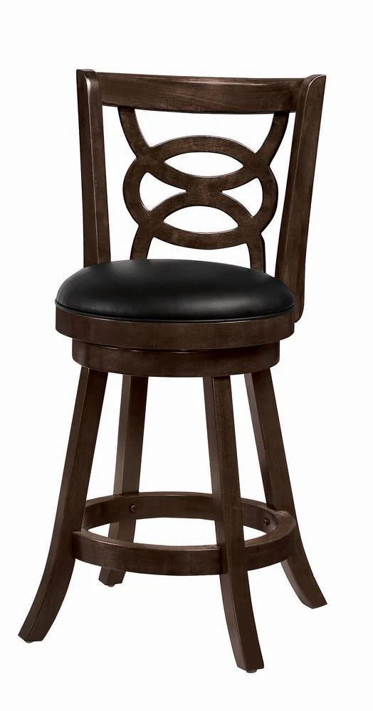 Calecita Swivel Counter Height Stools With Upholstered Seat Cappuccino (Set of 2)