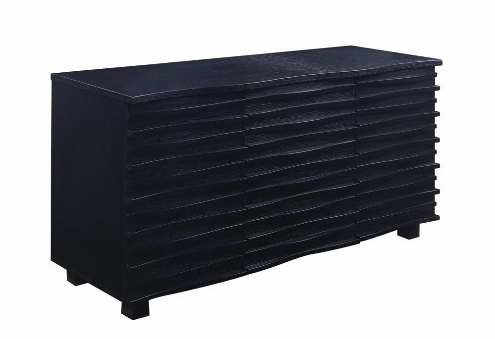 Stanton 3 Drawer Rectangular Server Black
