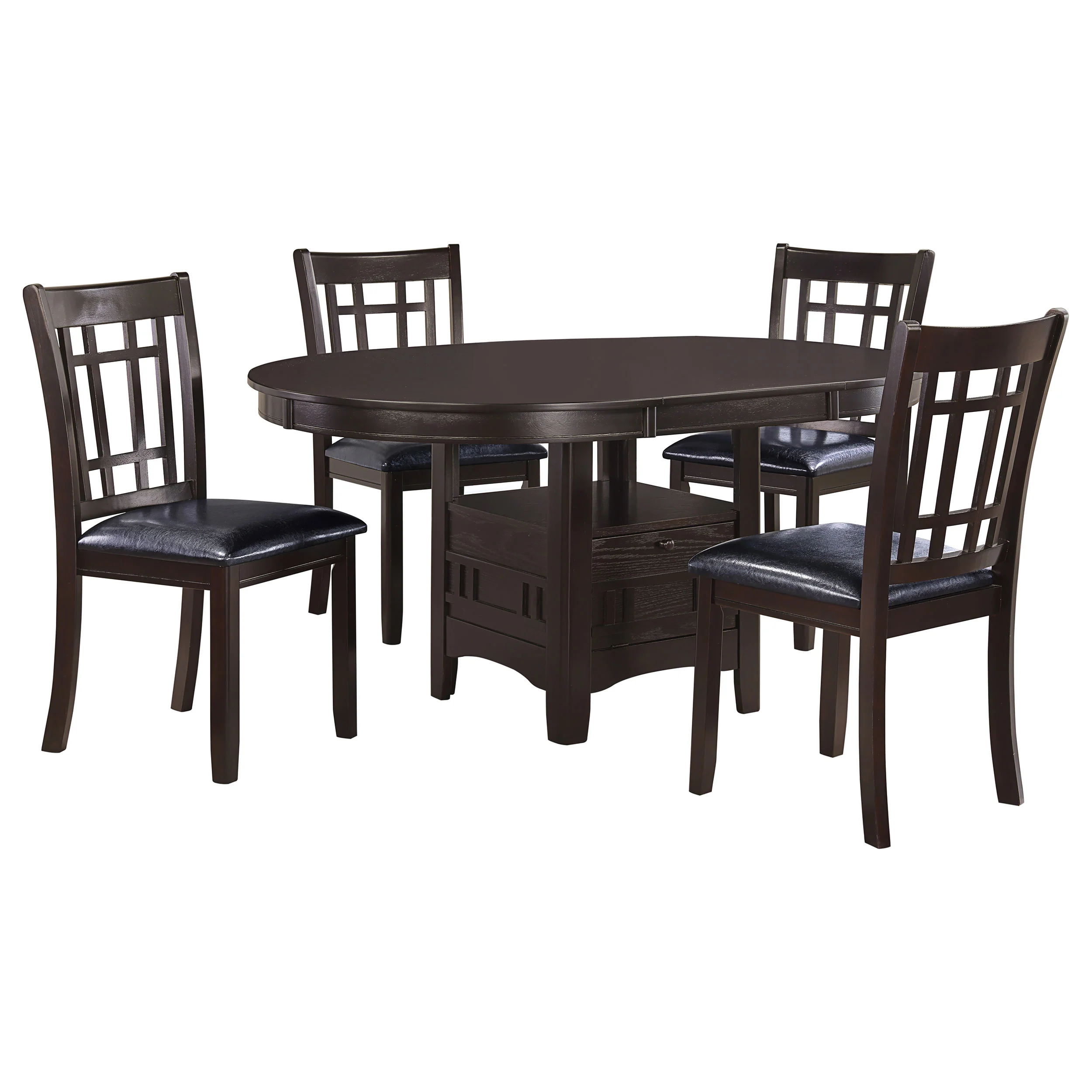 Lavon Espresso Oval Extension Leaf Dining Room Set - Image 2