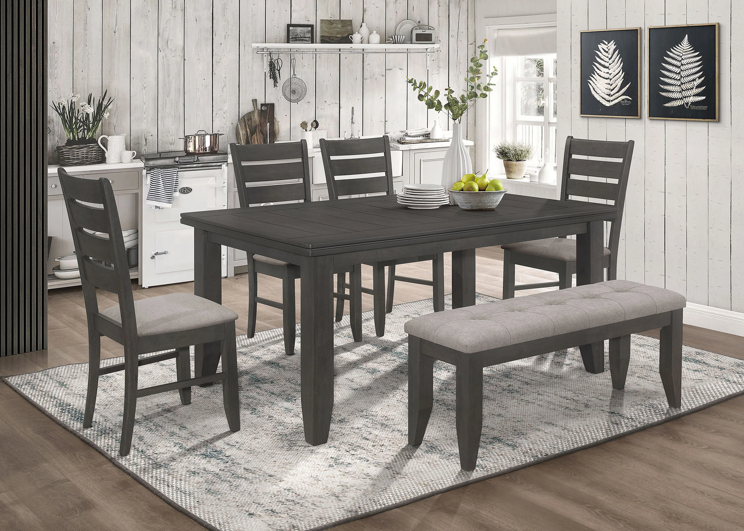 Dalila Dark Grey Rectangular Dining Room Set - Image 2
