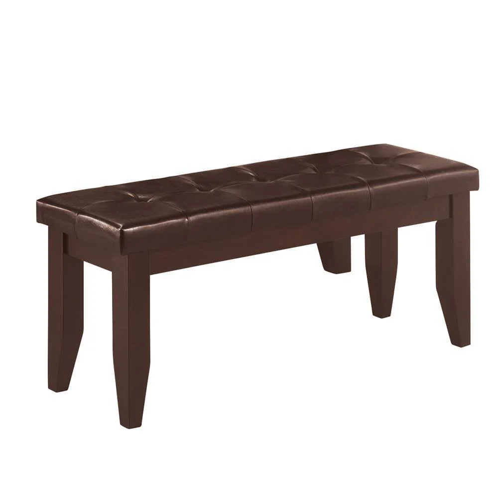 Dalila Tufted Upholstered Dining Bench Cappuccino Black