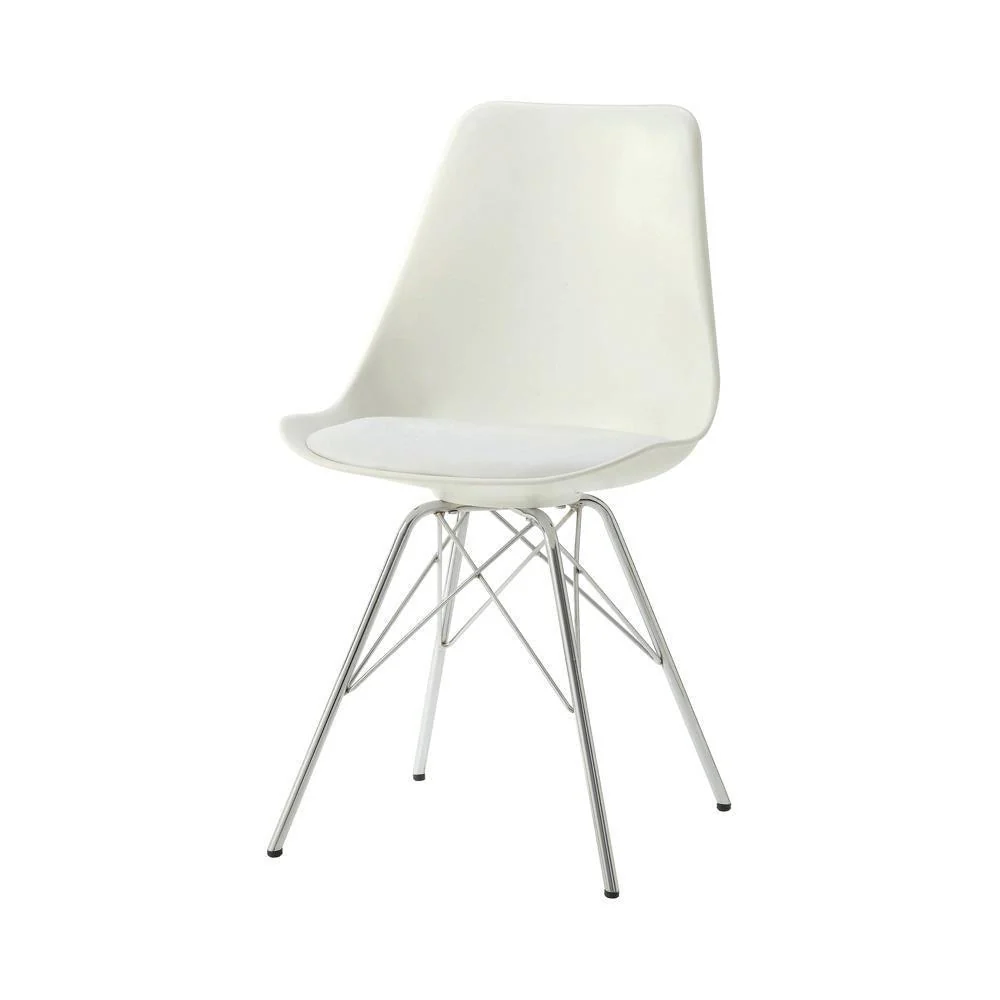 Juniper Armless Dining Chairs White Chrome (Set of 2) - Image 1
