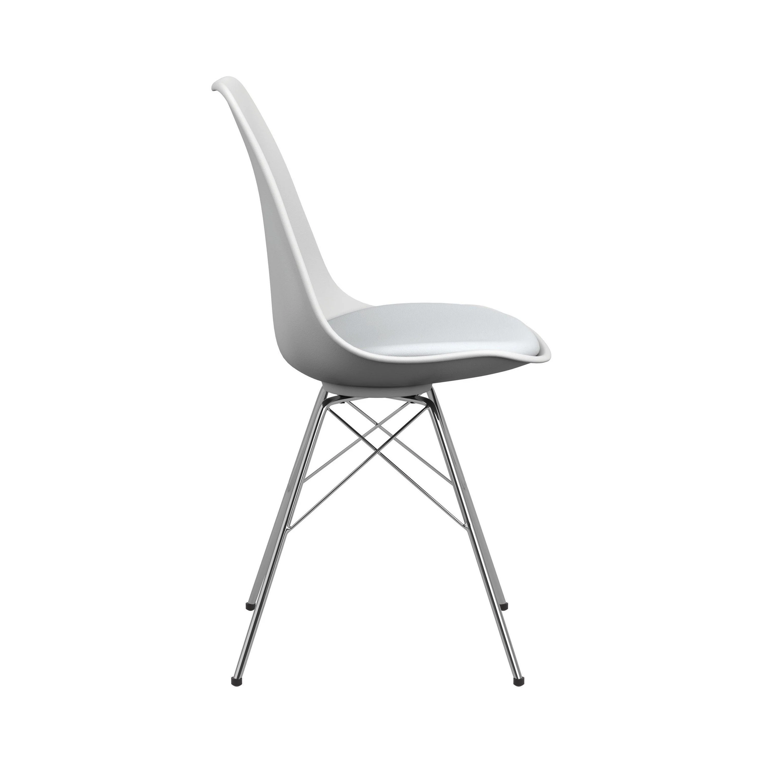 Juniper Armless Dining Chairs White Chrome (Set of 2) - Image 3