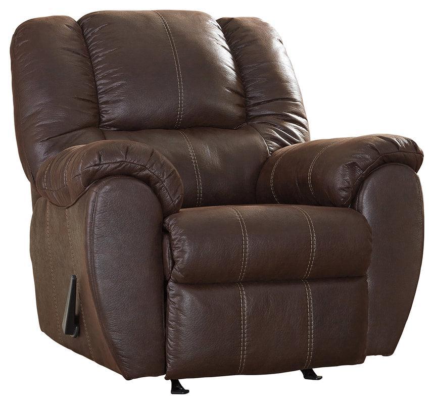 Ashley Walnut Rocker Base Exterior Hle Pillow Arm Rocker Recliner - Image 2