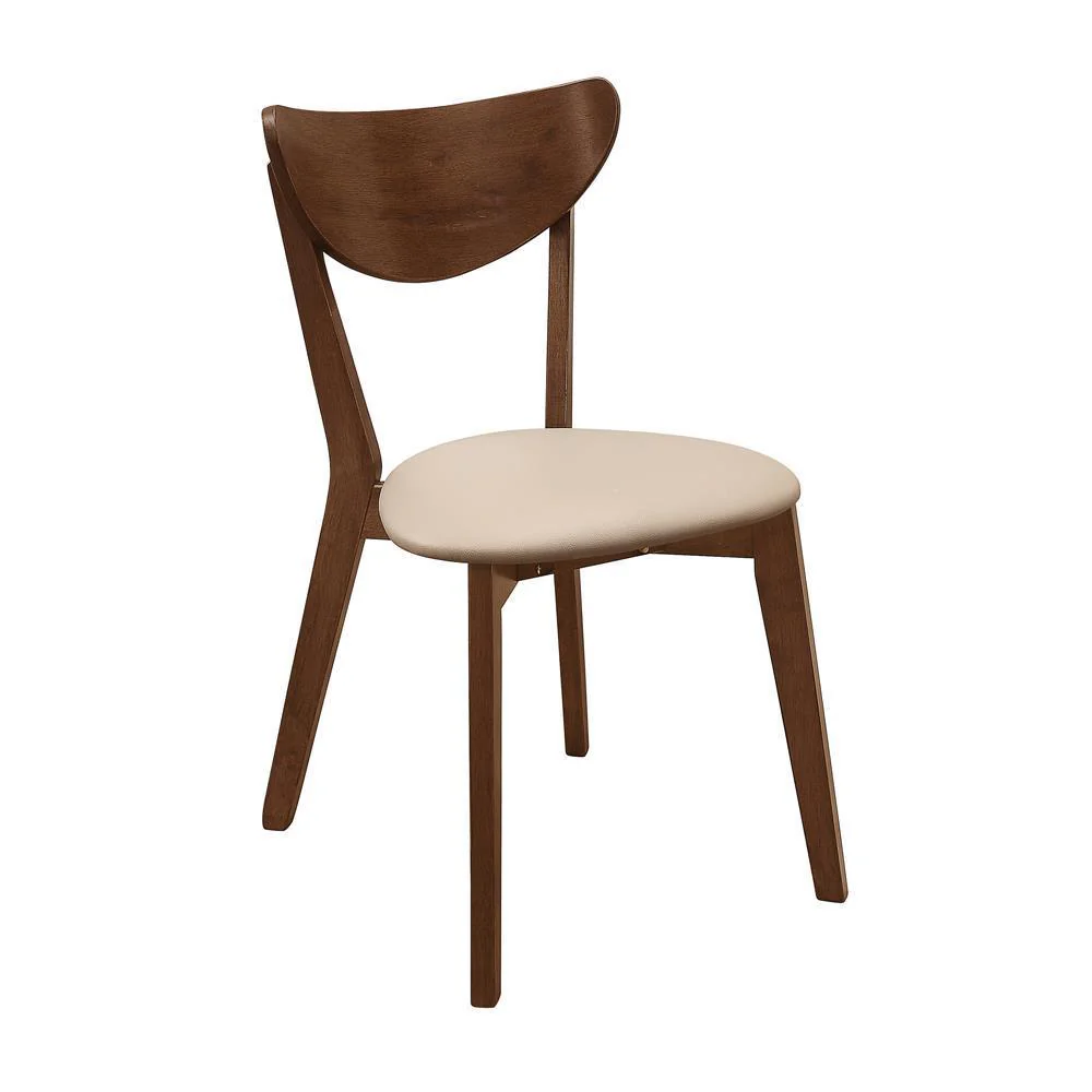 Kersey Dining Side Chairs With Curved Backs Beige Chestnut (Set of 2) - Image 2