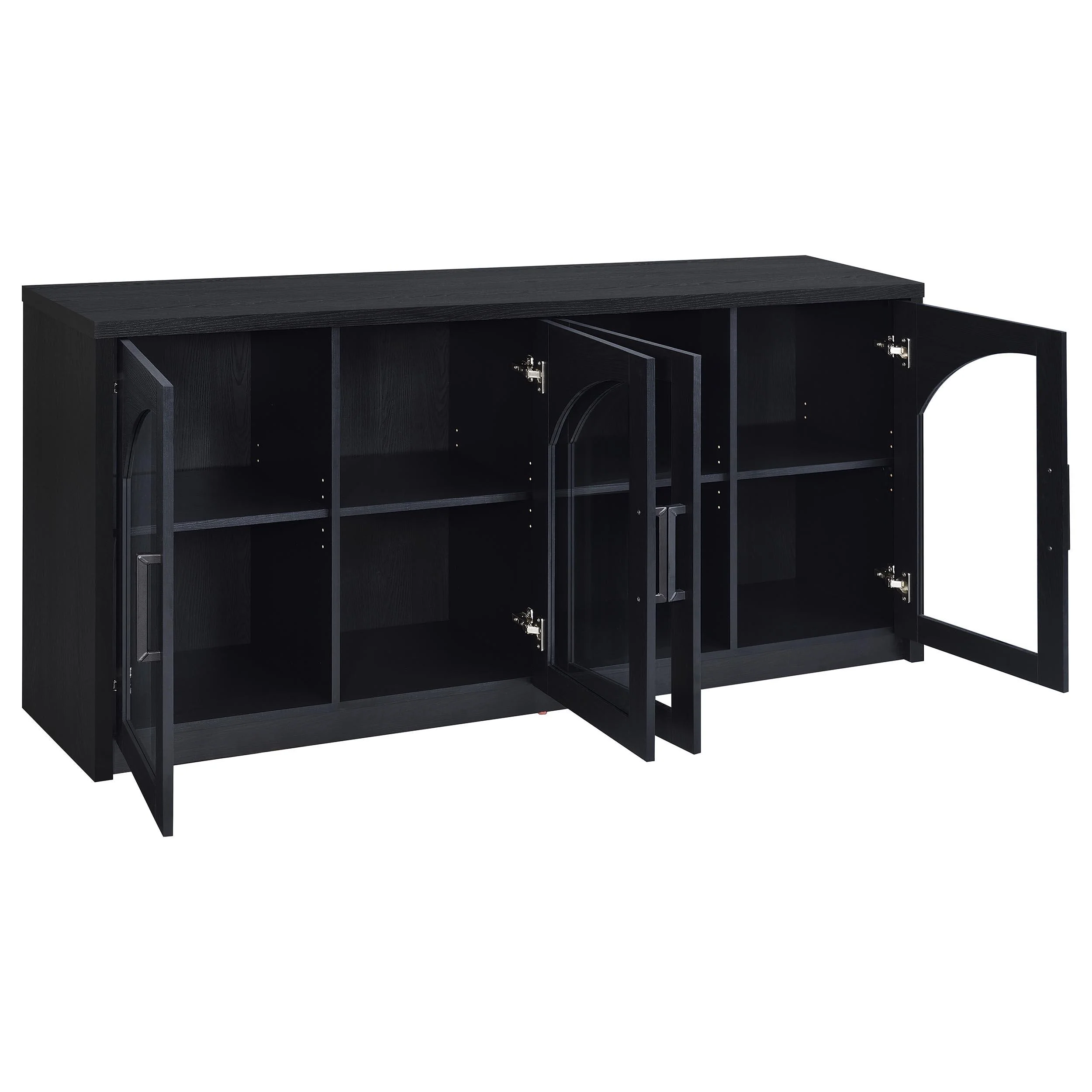 Riva 4-door Dining Sideboard Buffet Storage Credenza Black - Image 3