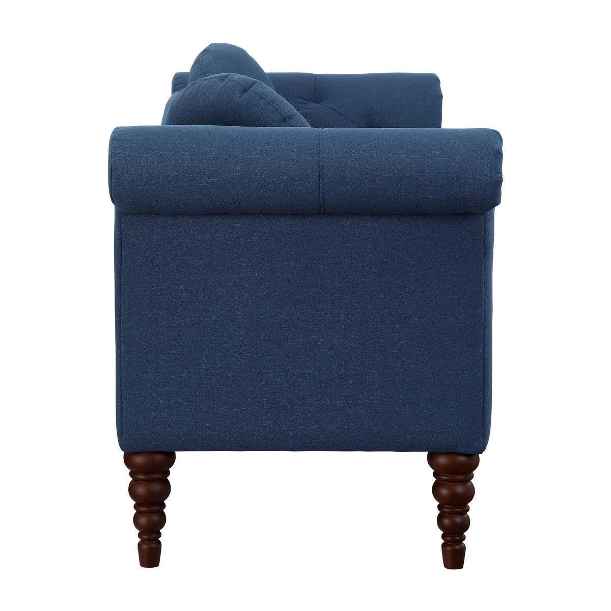 Adira Blue Upholstered Tufted Sofa - Image 3