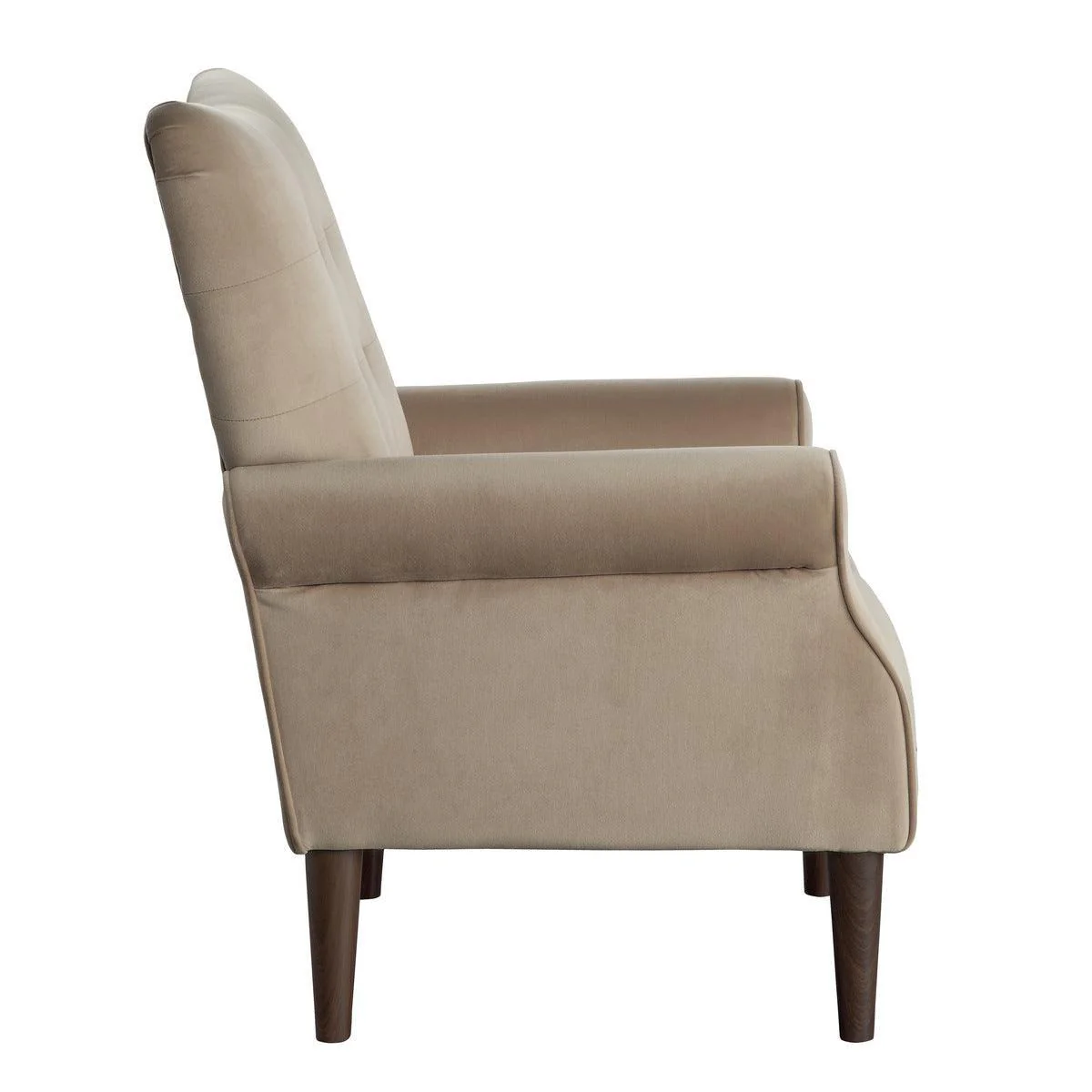 Kyrie Brown Velvet Fabric Tufted Accent Chair - Image 3
