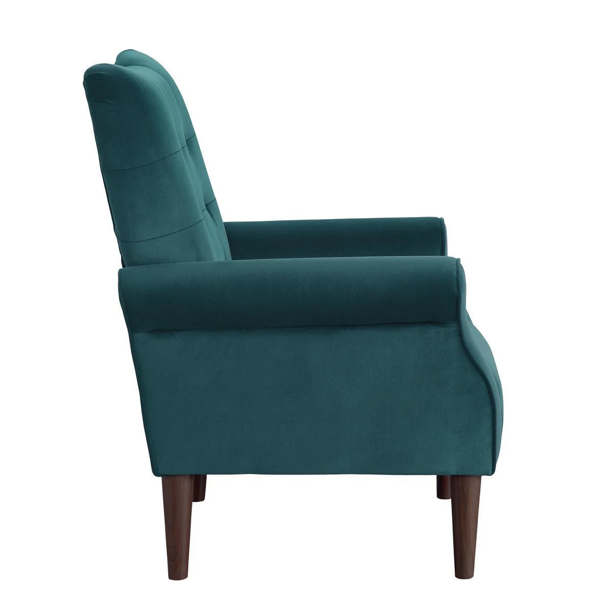 Kyrie Teal Velvet Fabric Tufted Accent Chair - Image 3