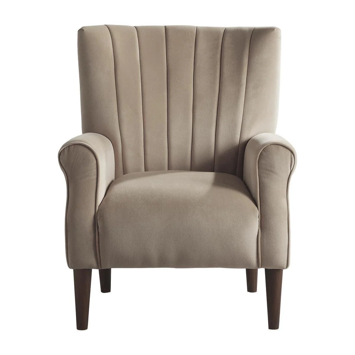 Urielle Brown Velvet Fabric Accent Chair