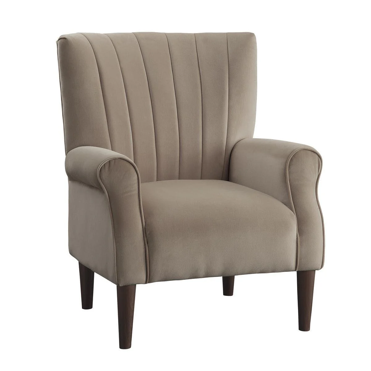 Urielle Brown Velvet Fabric Accent Chair - Image 2