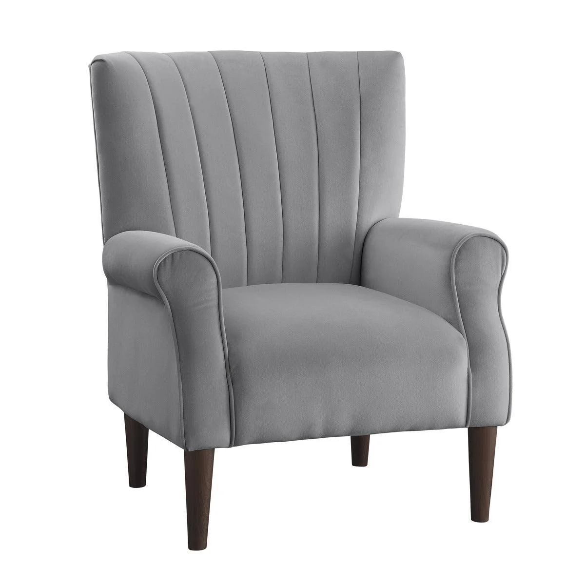 Urielle Dark Gray Velvet Fabric Accent Chair - Image 2