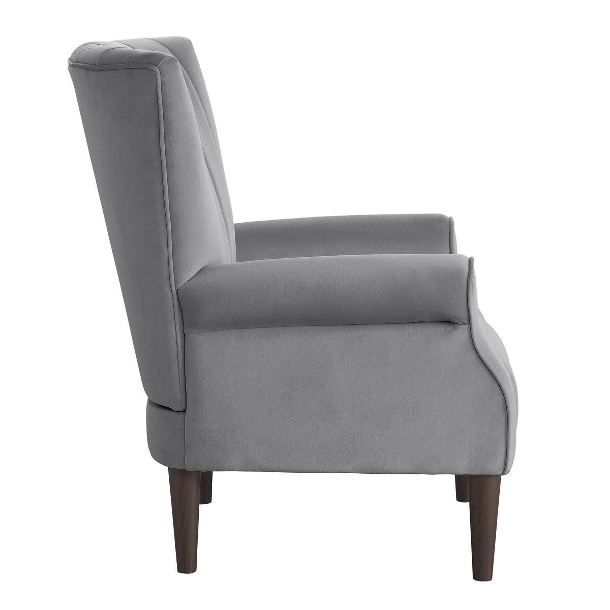 Urielle Dark Gray Velvet Fabric Accent Chair - Image 3