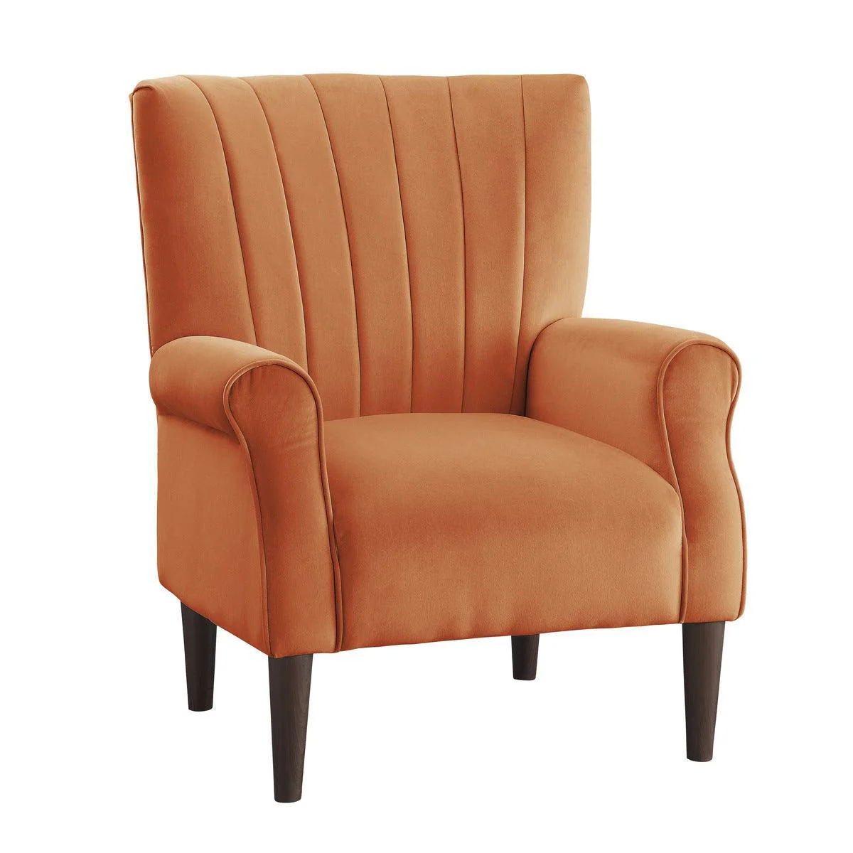 Urielle Orange Velvet Fabric Accent Chair - Image 2