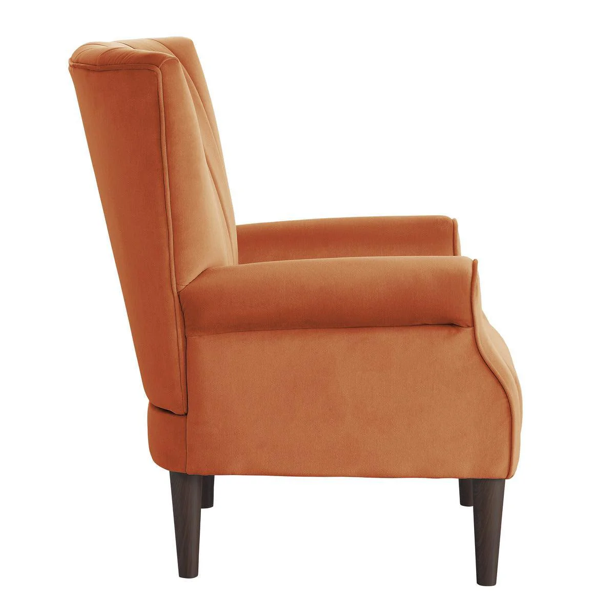 Urielle Orange Velvet Fabric Accent Chair - Image 3