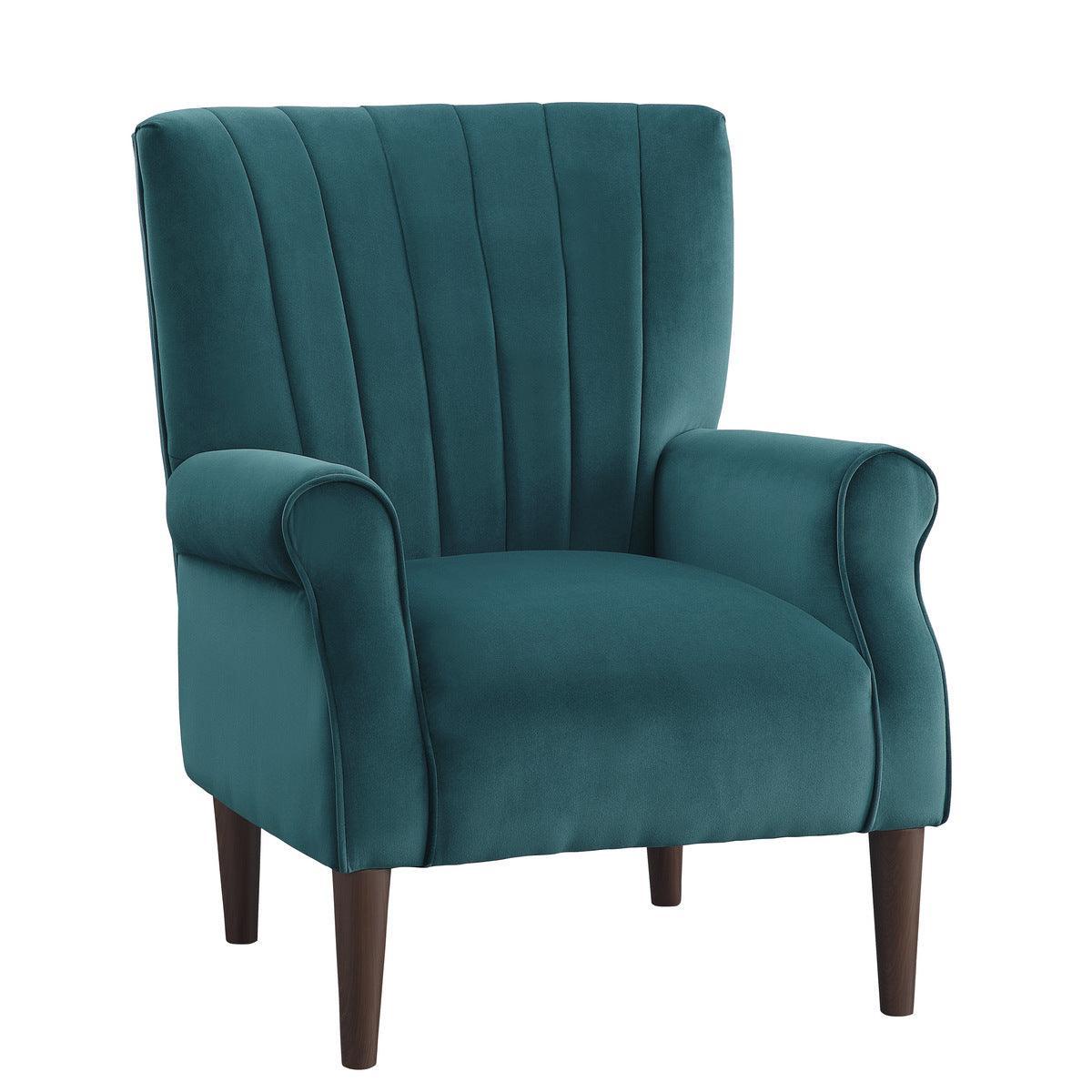 Urielle Teal Velvet Fabric Accent Chair - Image 2