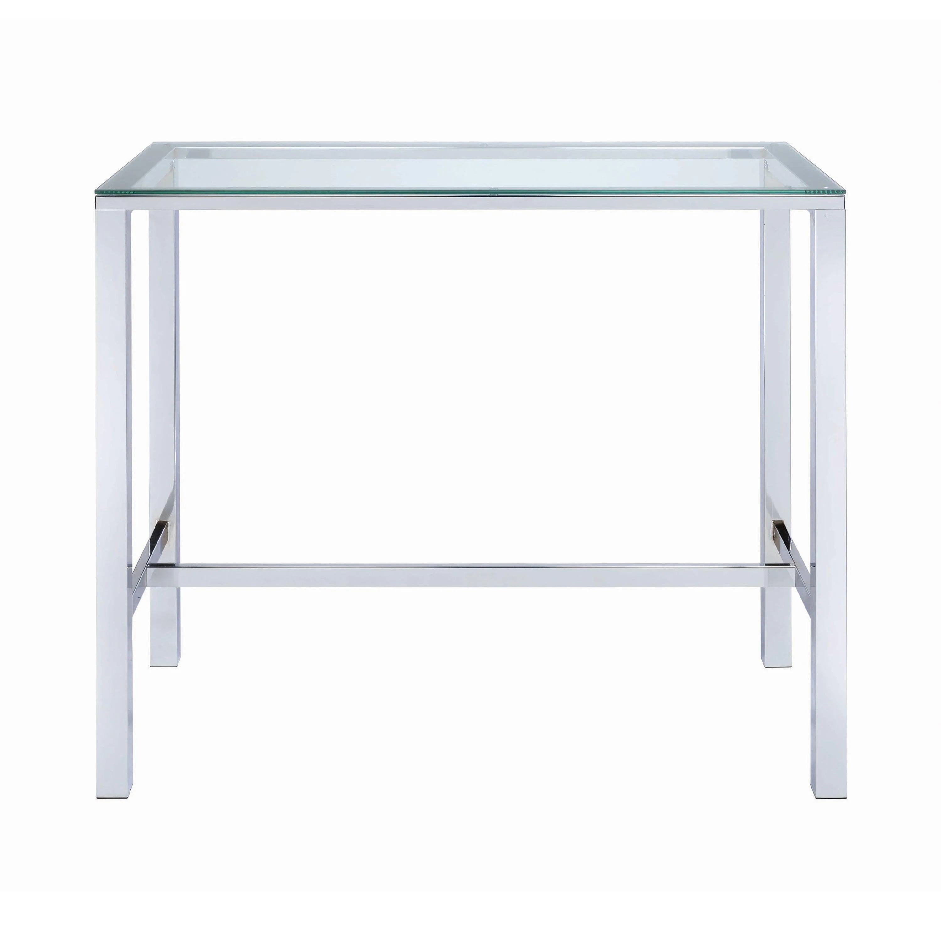 Tolbert Bar Table With Glass Top Chrome - Image 3