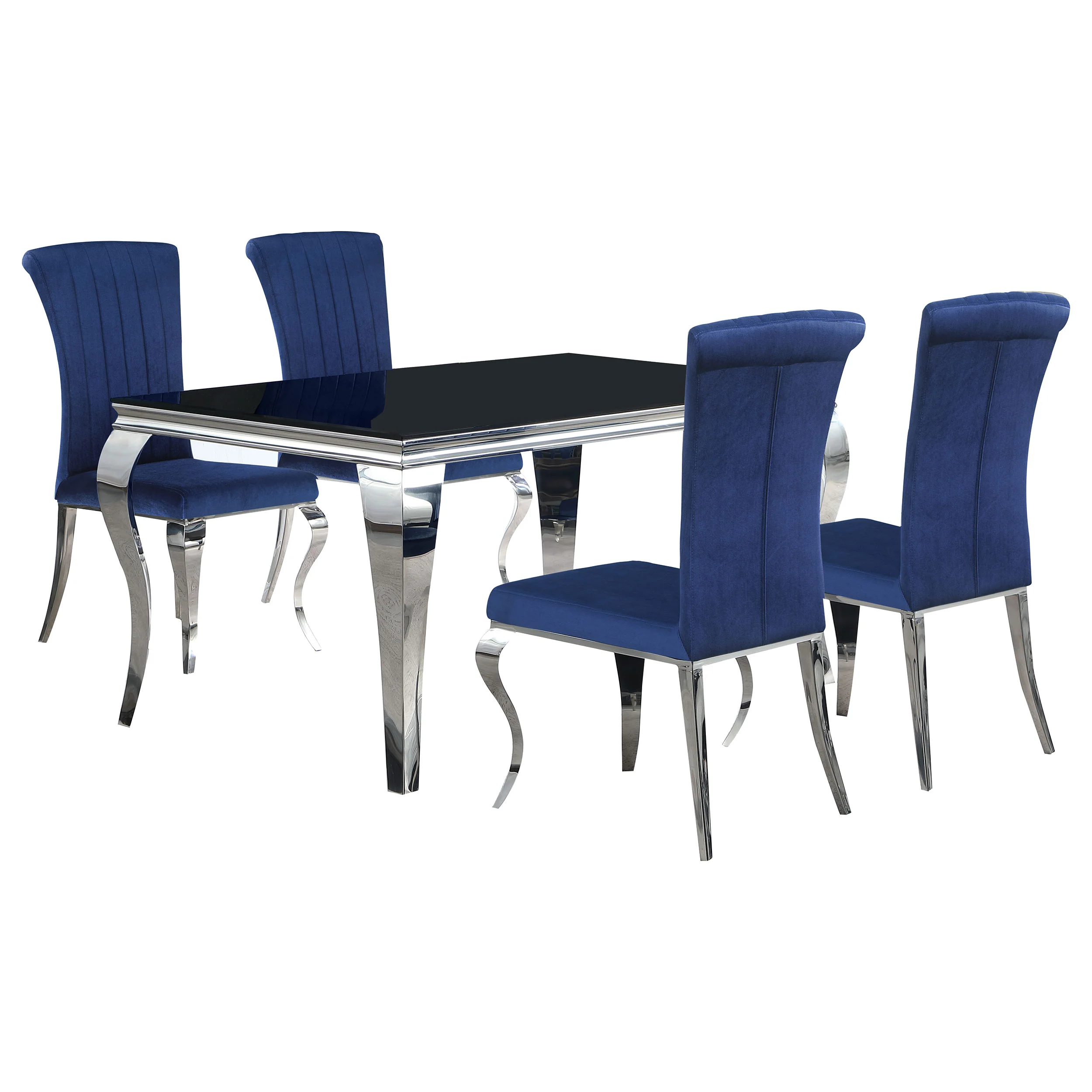 Carone Blue 61-inch Rectangular Glass Dining Room Set - Image 2