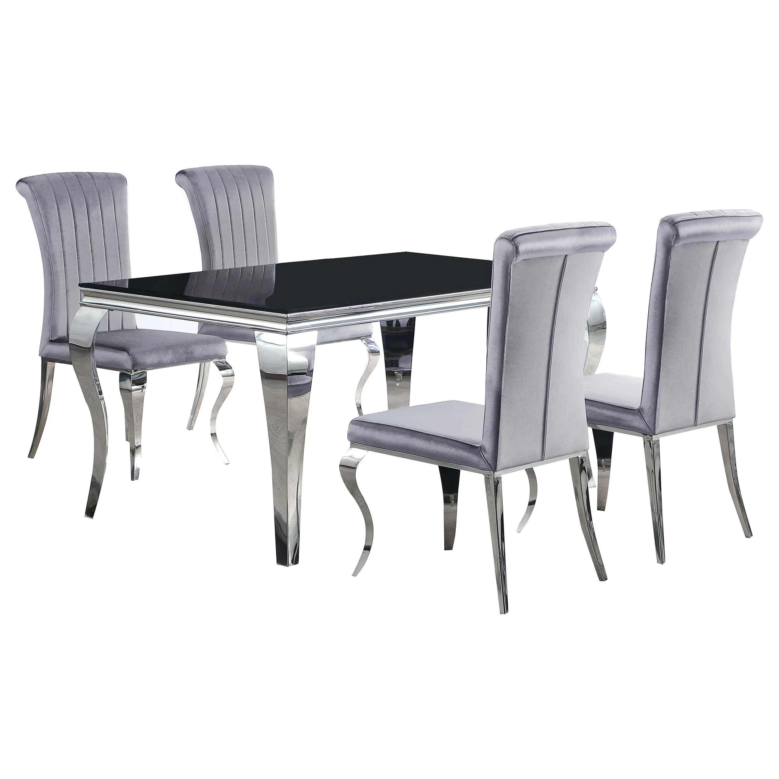 Carone Grey 61-inch Rectangular Glass Dining Room Set - Image 2