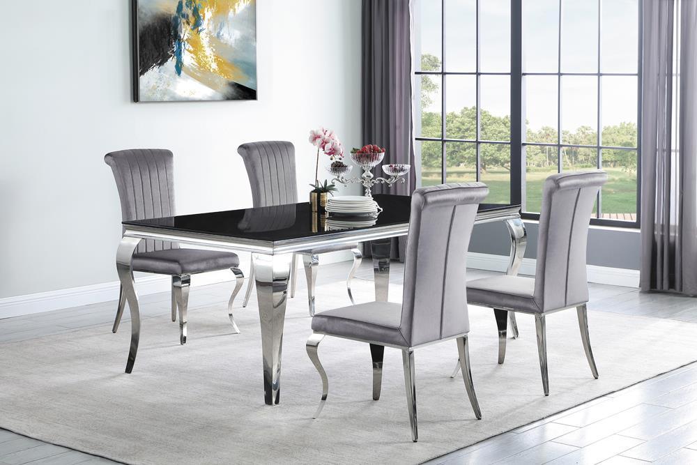Betty Upholstered Side Chairs Gray Chrome (Set of 4) - Image 3