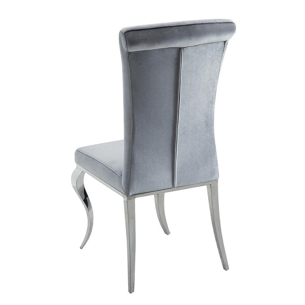 Betty Upholstered Side Chairs Gray Chrome (Set of 4) - Image 2