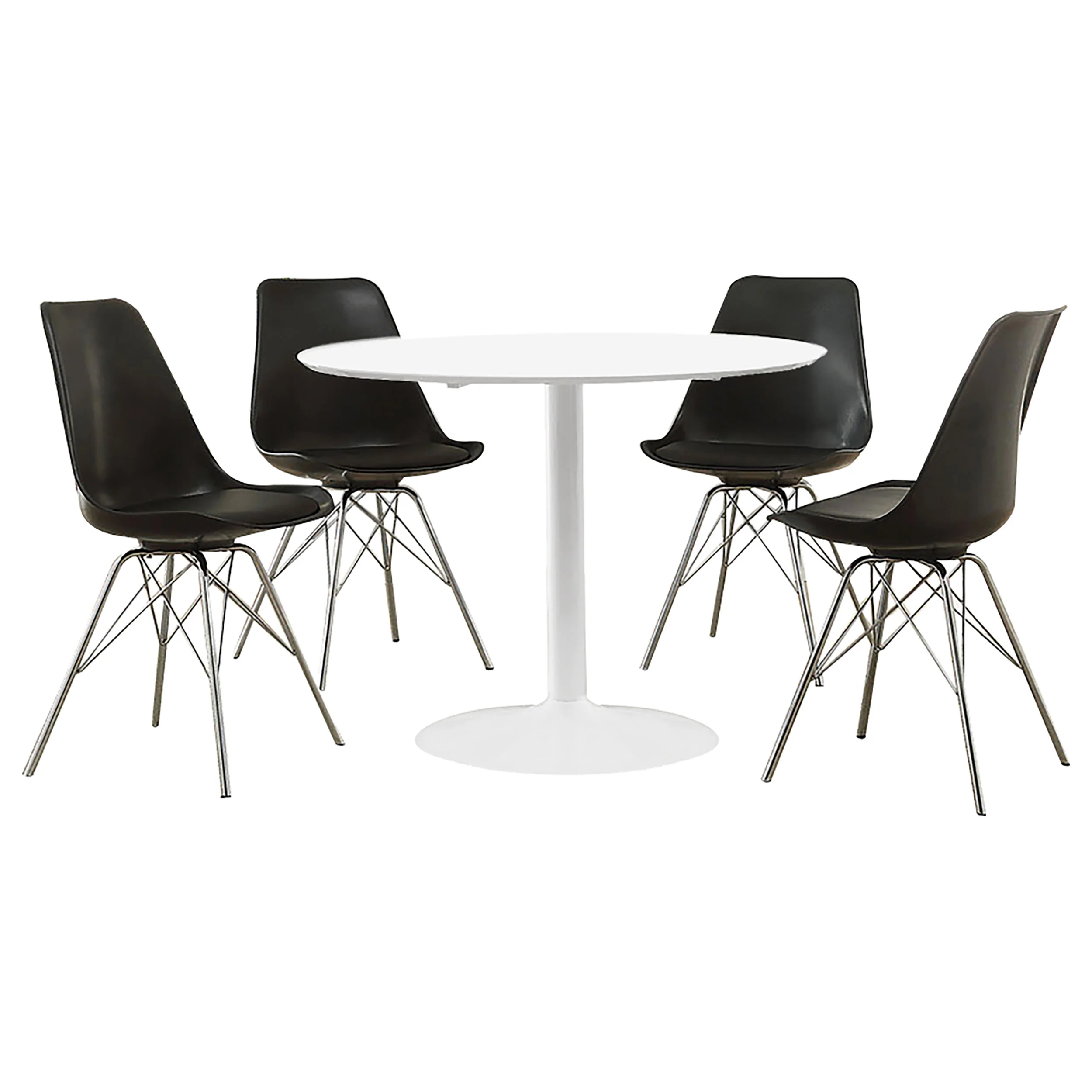 Lowry White Black Round Dining Room Set - Image 2