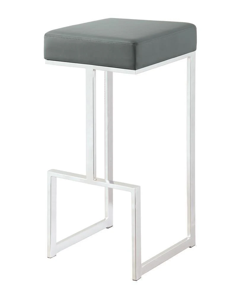 Gervase Square Bar Stool Gray Chrome - Image 1