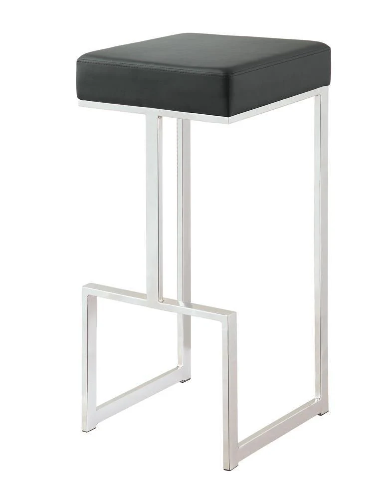 Gervase Square Bar Stool Black Chrome - Image 1