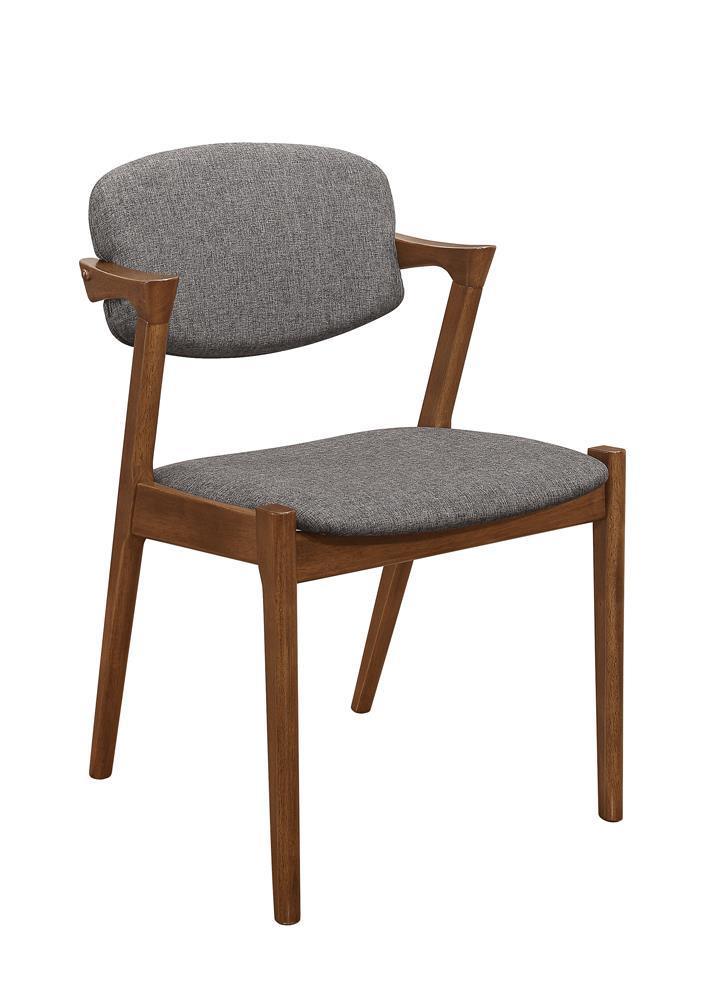 Malone Dining Side Chairs Gray Dark Walnut (Set of 2) - Image 3