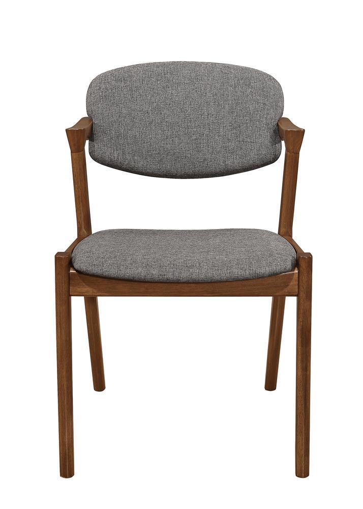 Malone Dining Side Chairs Gray Dark Walnut (Set of 2) - Image 2