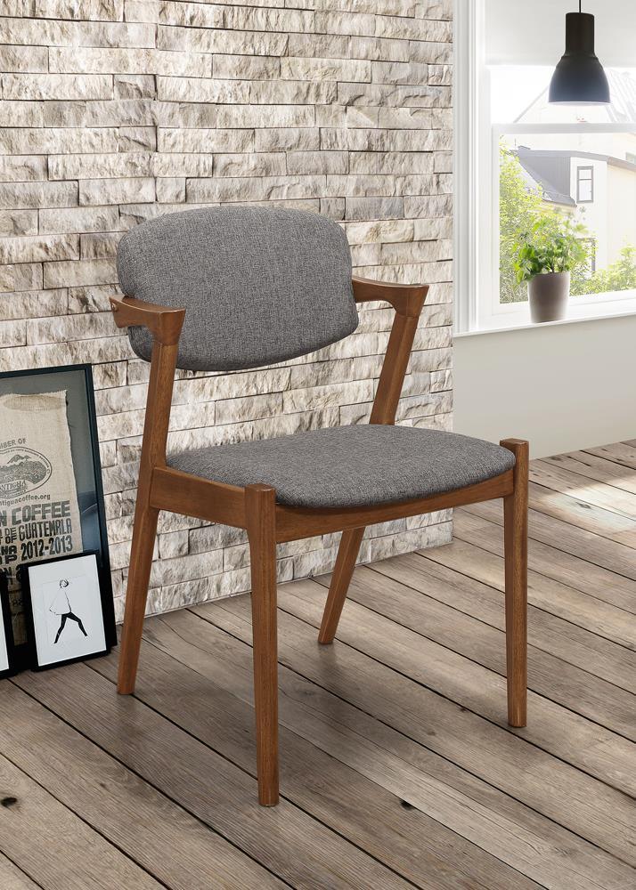 Malone Dining Side Chairs Gray Dark Walnut (Set of 2) - Image 1