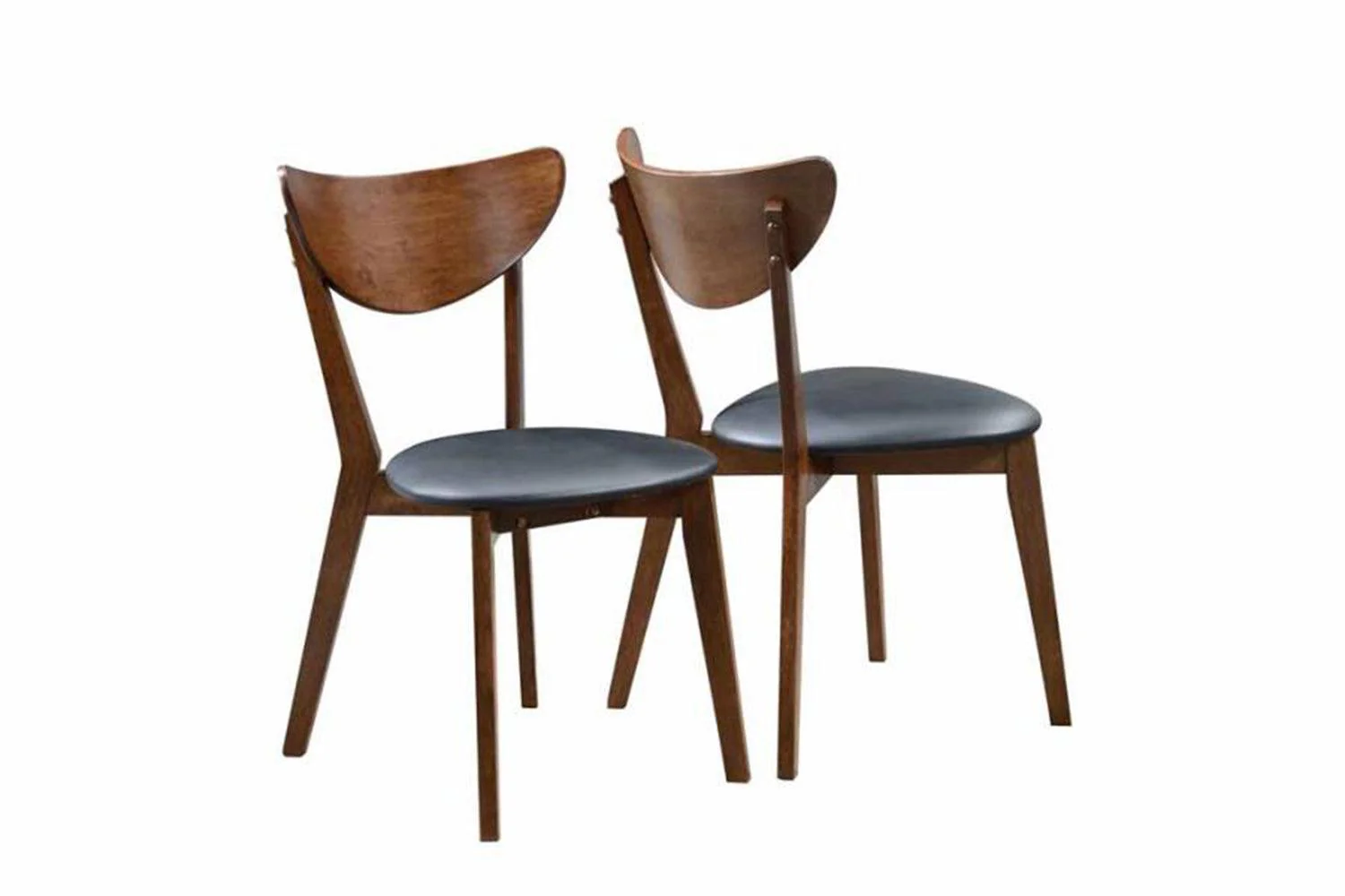 Malone Upholstered Dining Chairs Dark Walnut Black (Set of 2) - Image 2