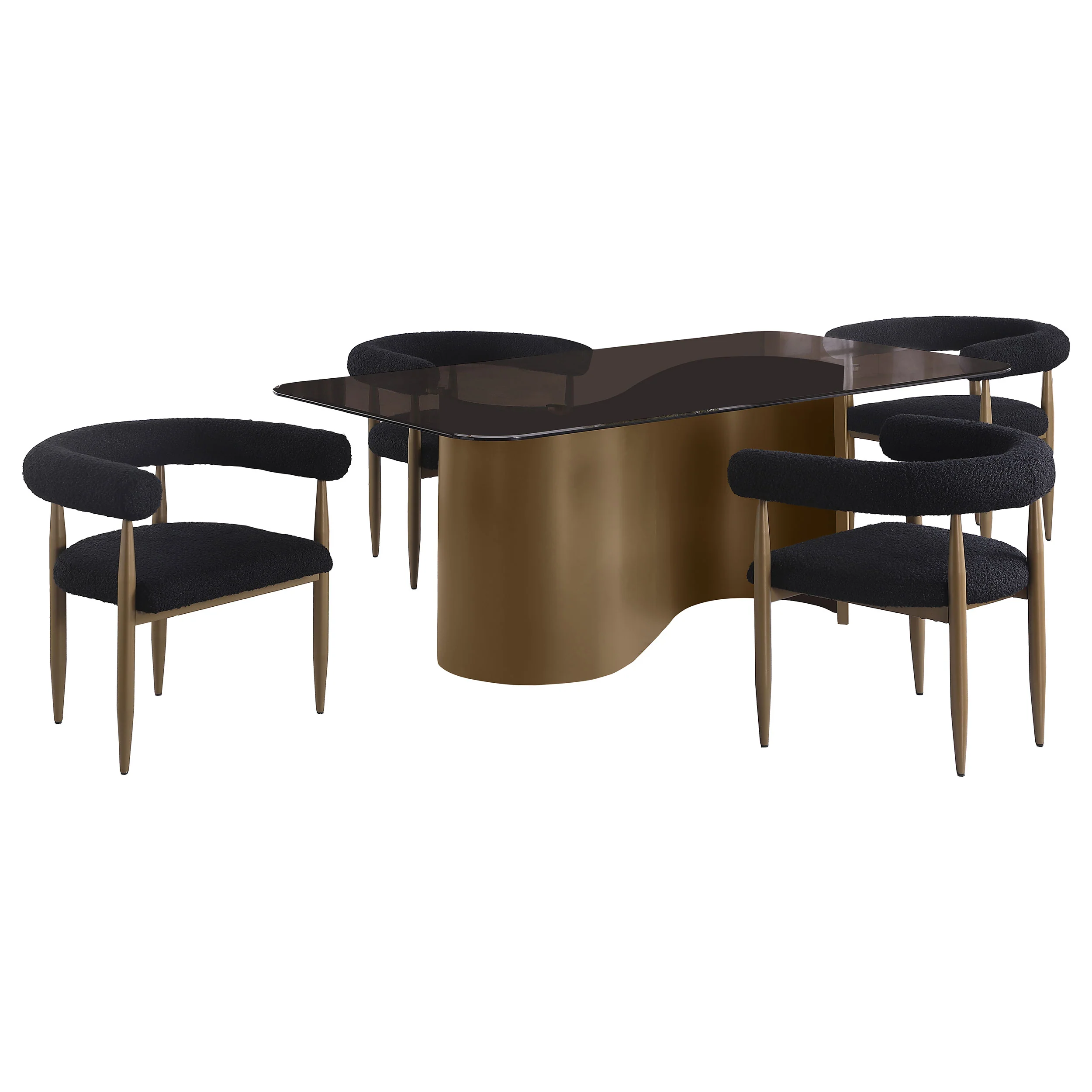 Edson Bronze Rectangular Glass Top Dining Room Set - Image 2