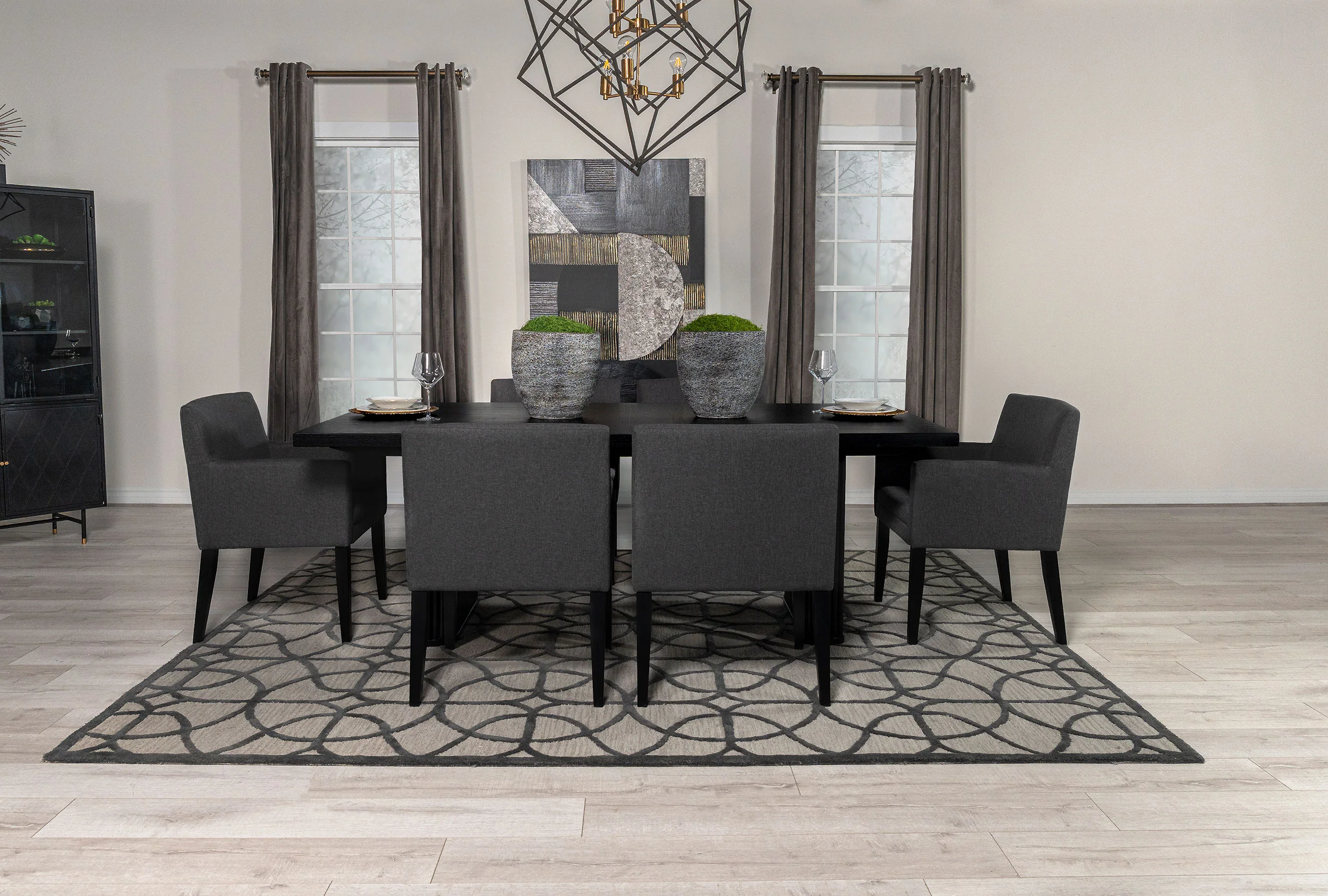 Catherine Black Rectangular Dining Room Set - Image 2