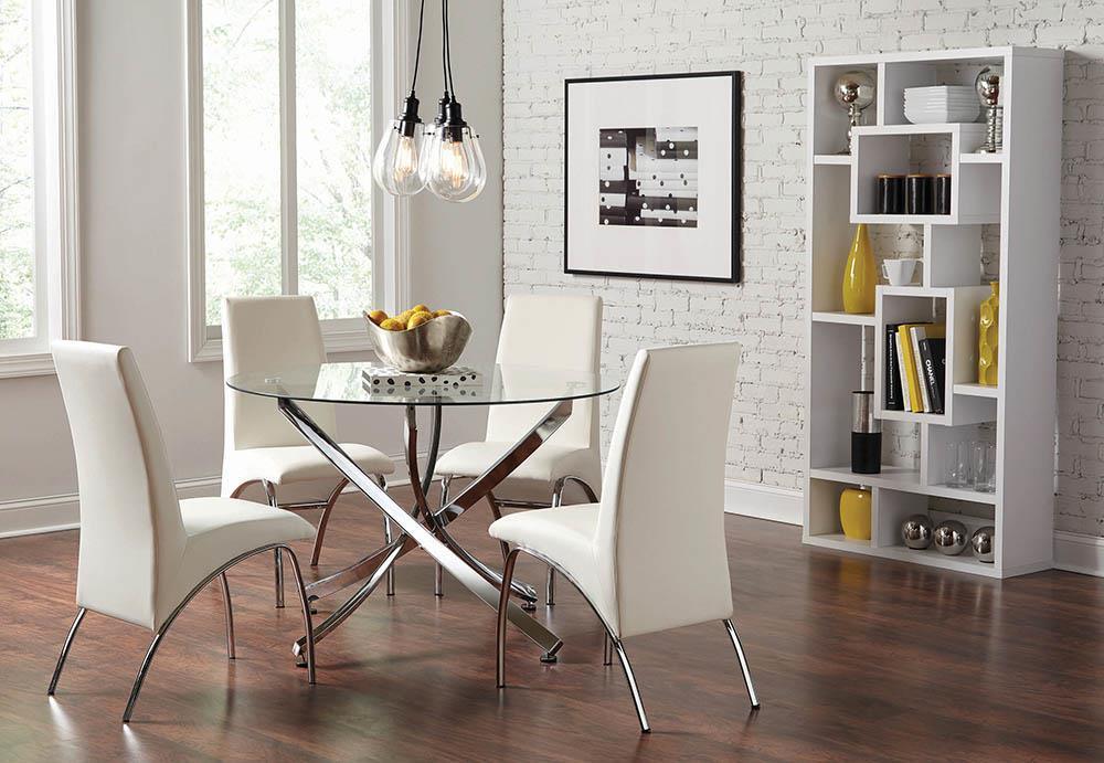 Beckham Round Dining Table Chrome Clear - Image 2