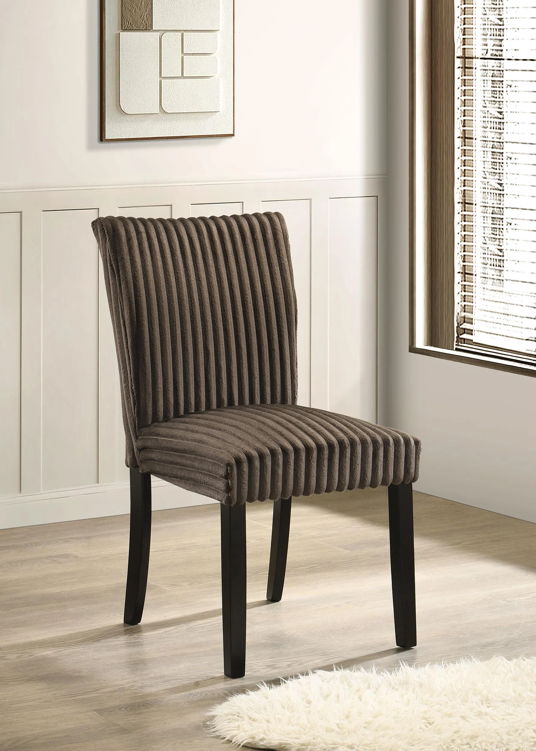 Dermott Upholstered Parson Dining Side Chair Chocolate (Set of 2) - Image 2