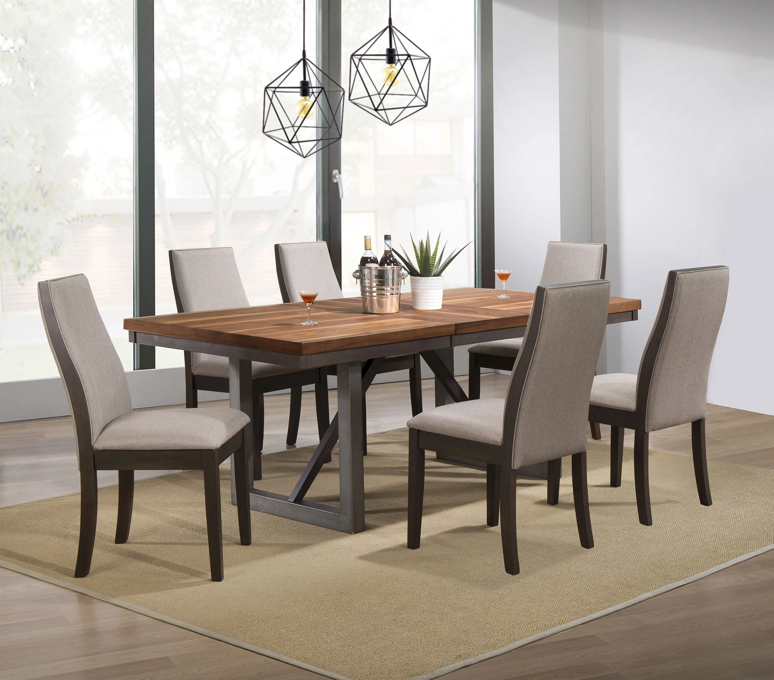 Spring Taupe Rectangular Dining Room Set - Image 2