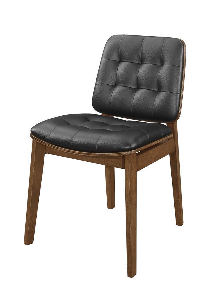 Otterson Tufted Back Side Chairs Natural Walnut Black (Set of 2) - Image 2