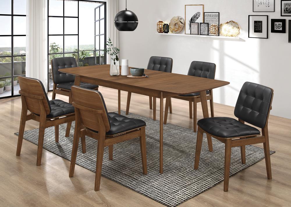Otterson Tufted Back Side Chairs Natural Walnut Black (Set of 2) - Image 3