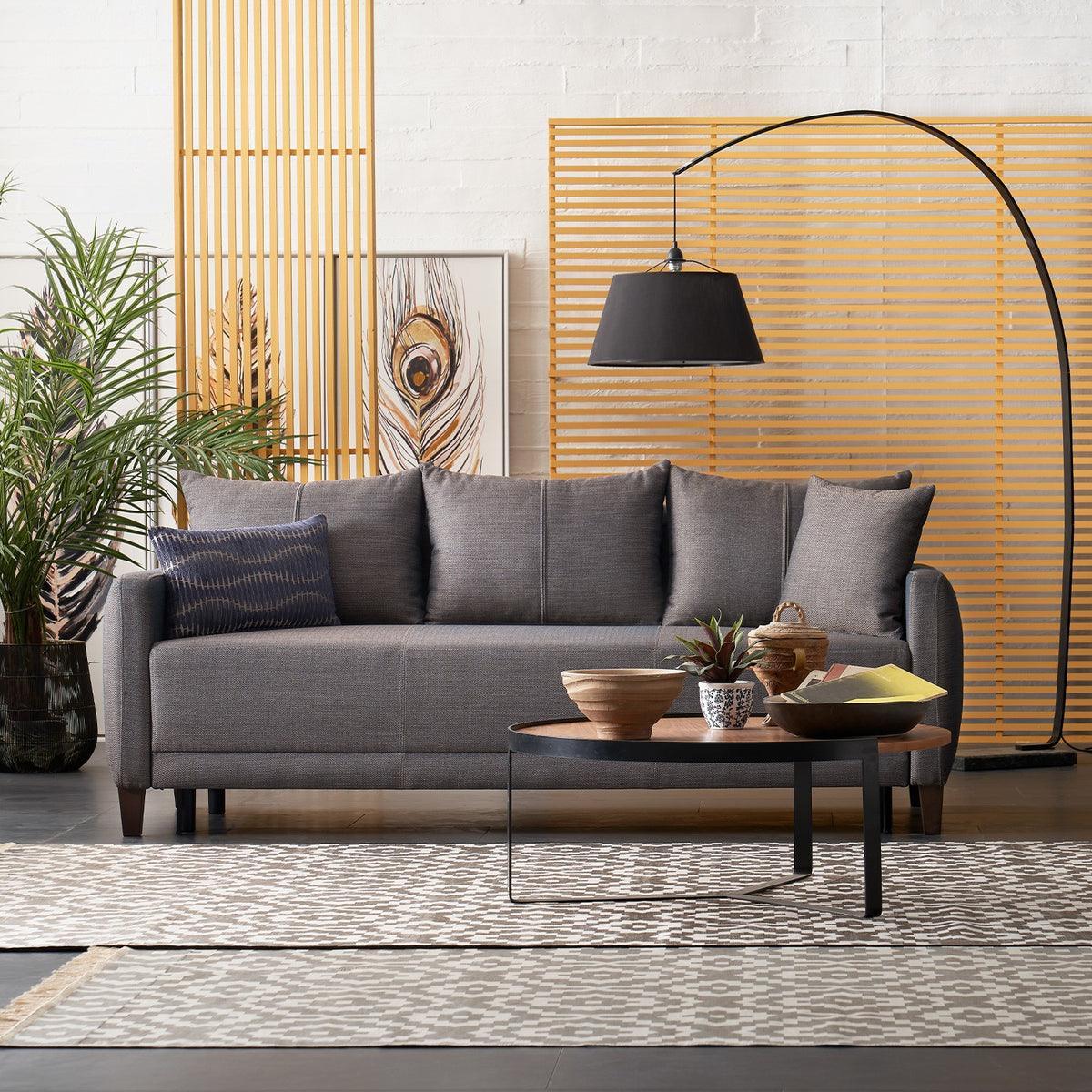 Smart Belzoni Brown blue 3-Seater Sofa Bed With Storage