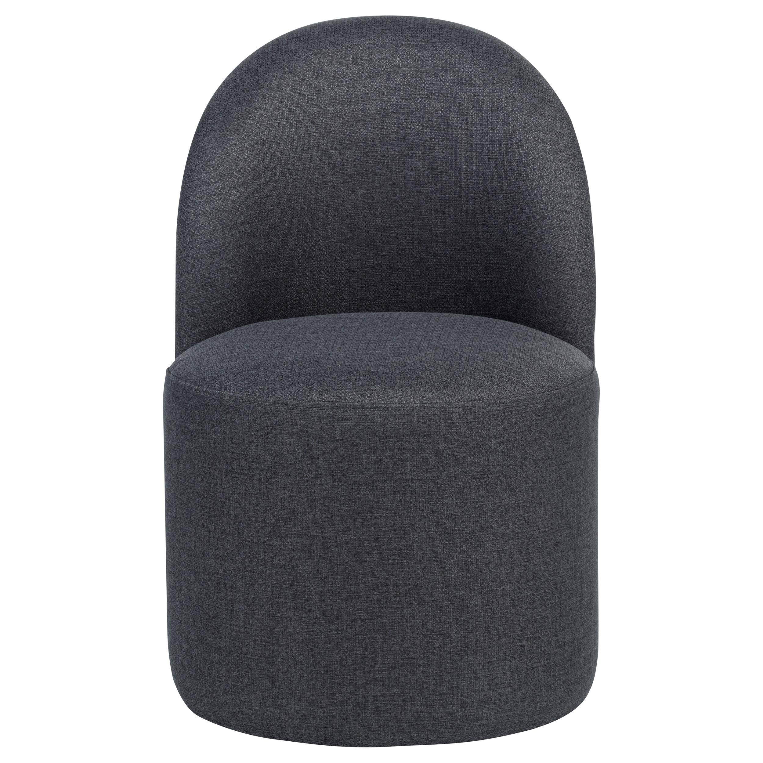 Aubrey Upholstered Barrel Dining Side Chair Charcoal (Set of 2) - Image 2