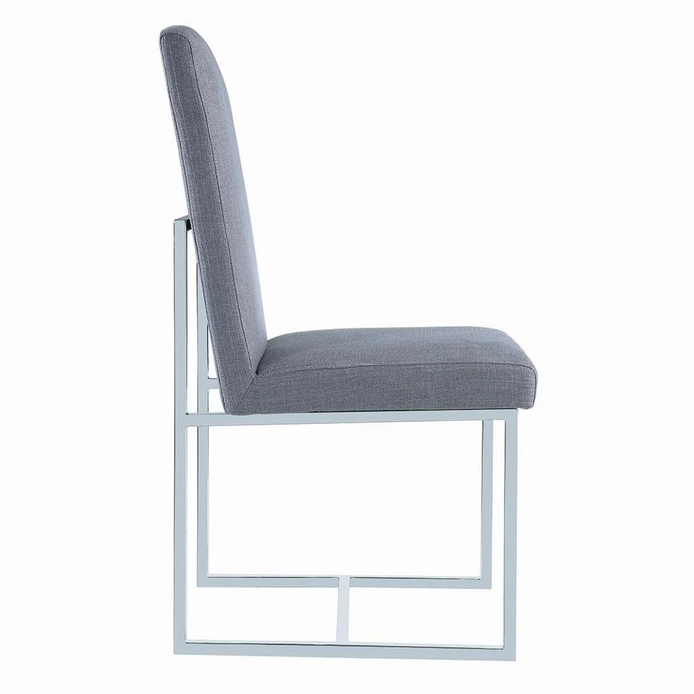 Mackinnon Upholstered Side Chairs Gray Chrome (Set of 2) - Image 3