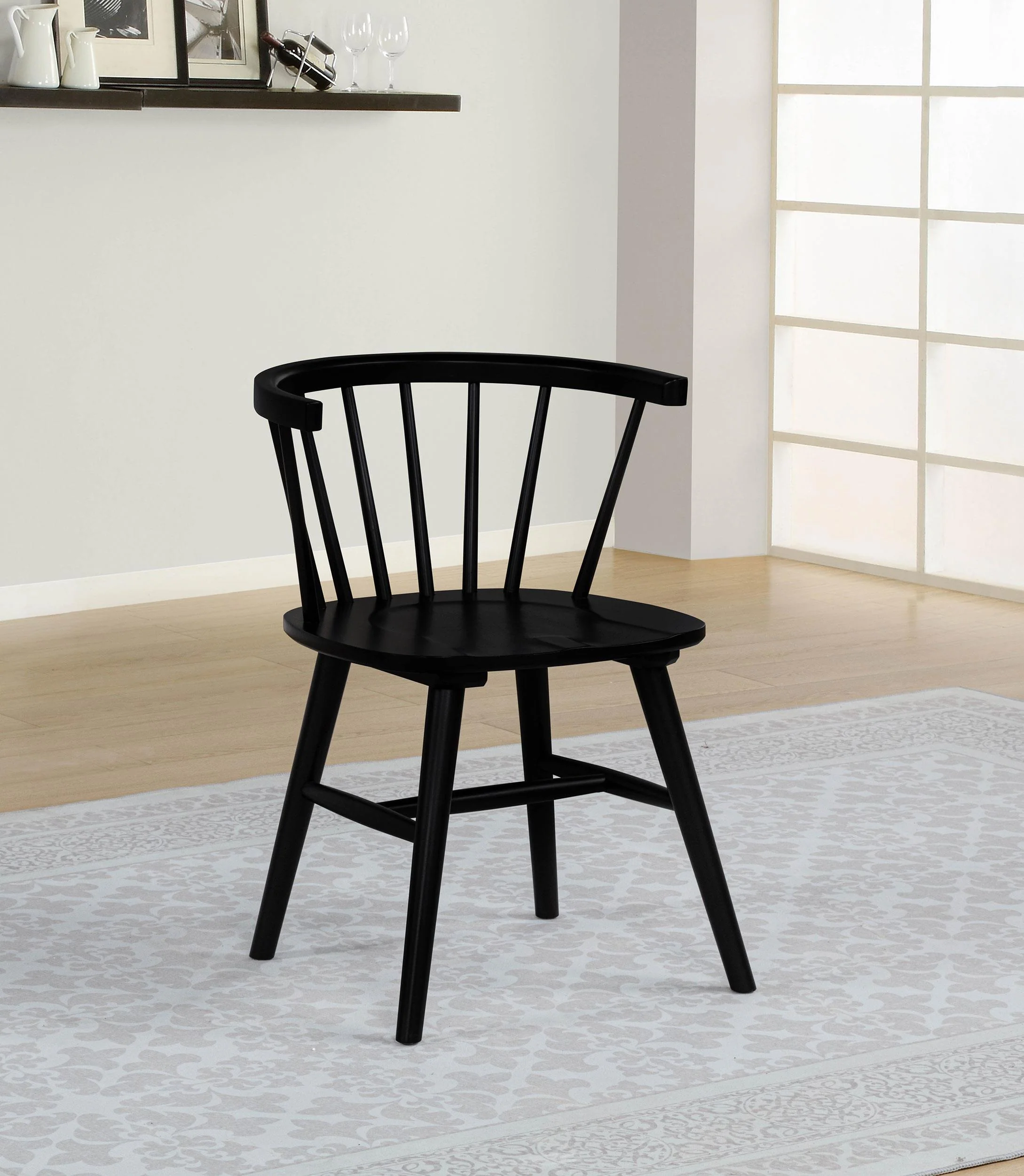 Jeffries Windsor Wood Dining Side Chair Black (Set of 2) - Image 2