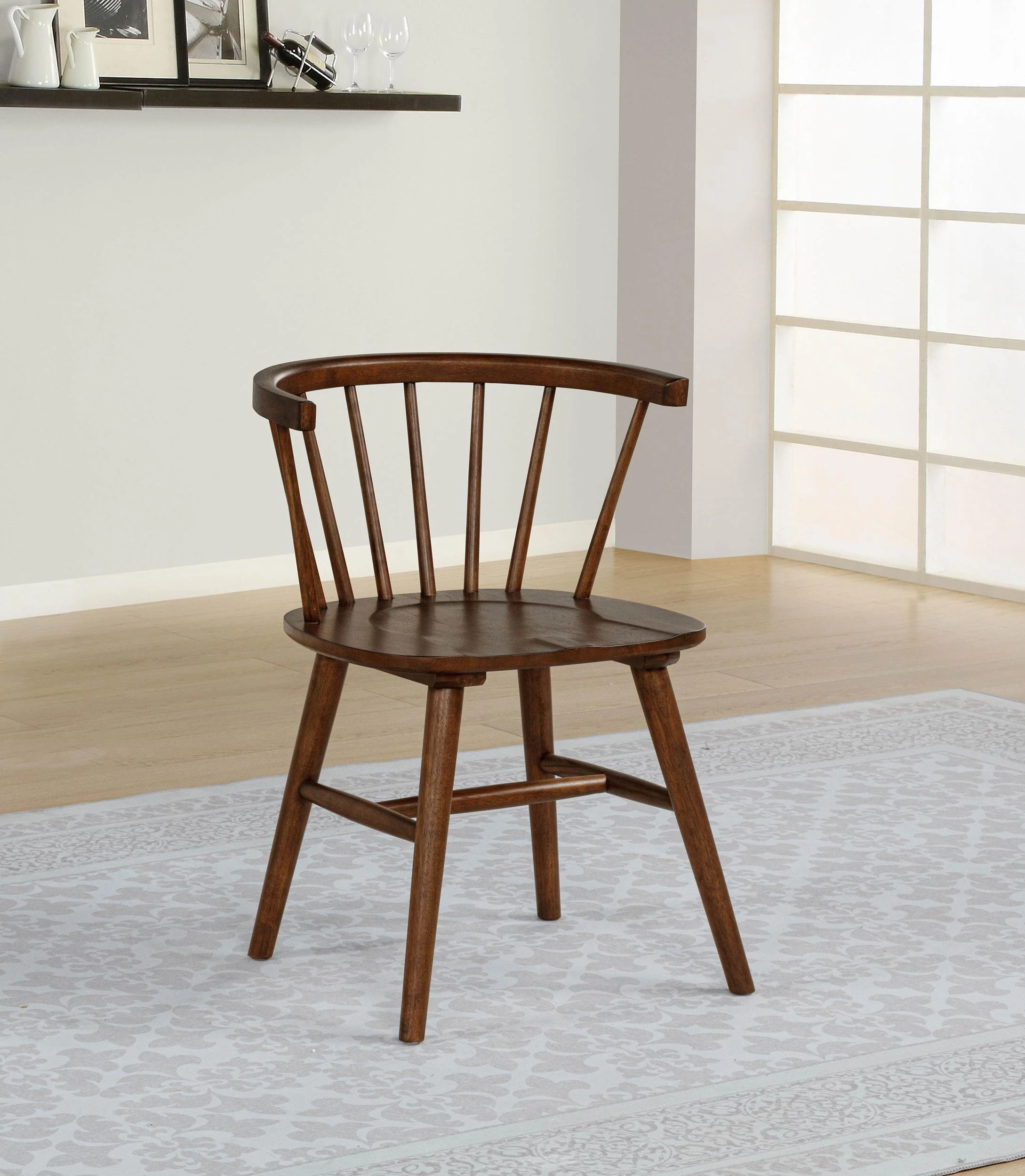 Jeffries Windsor Wood Dining Side Chair Walnut (Set of 2) - Image 2