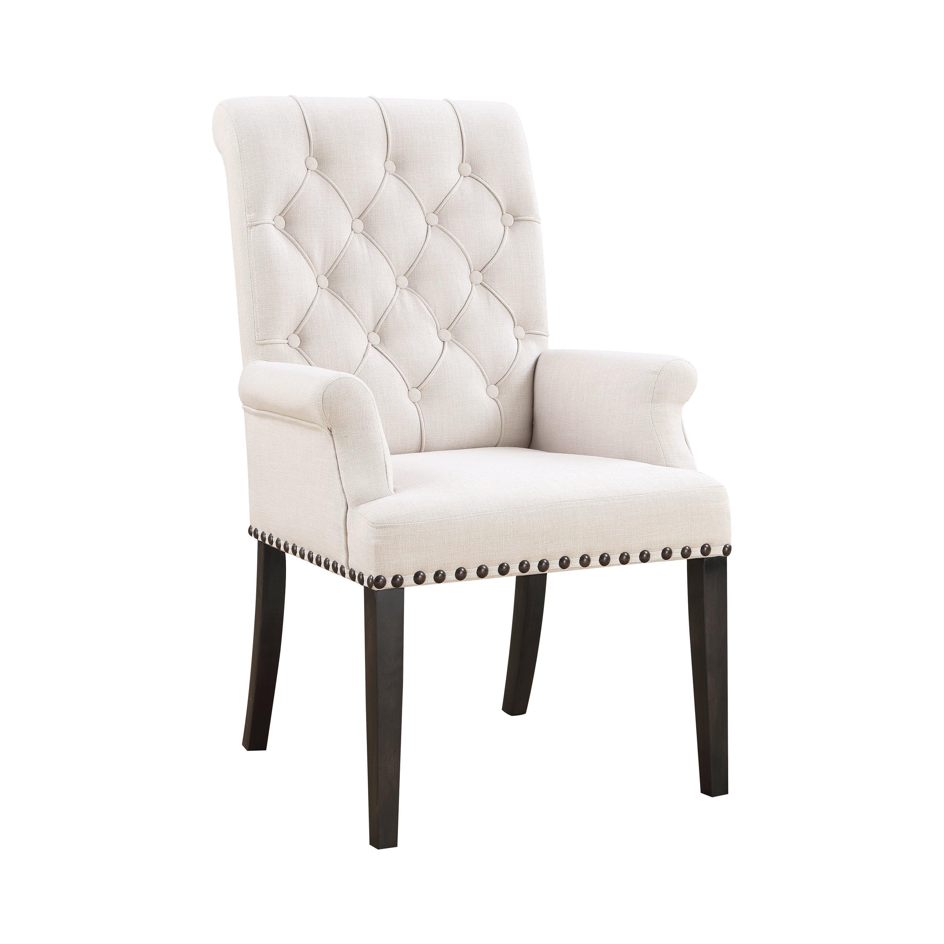 Alana Upholstered Side Chairs Beige Smokey Black (Set of 2) - Image 2
