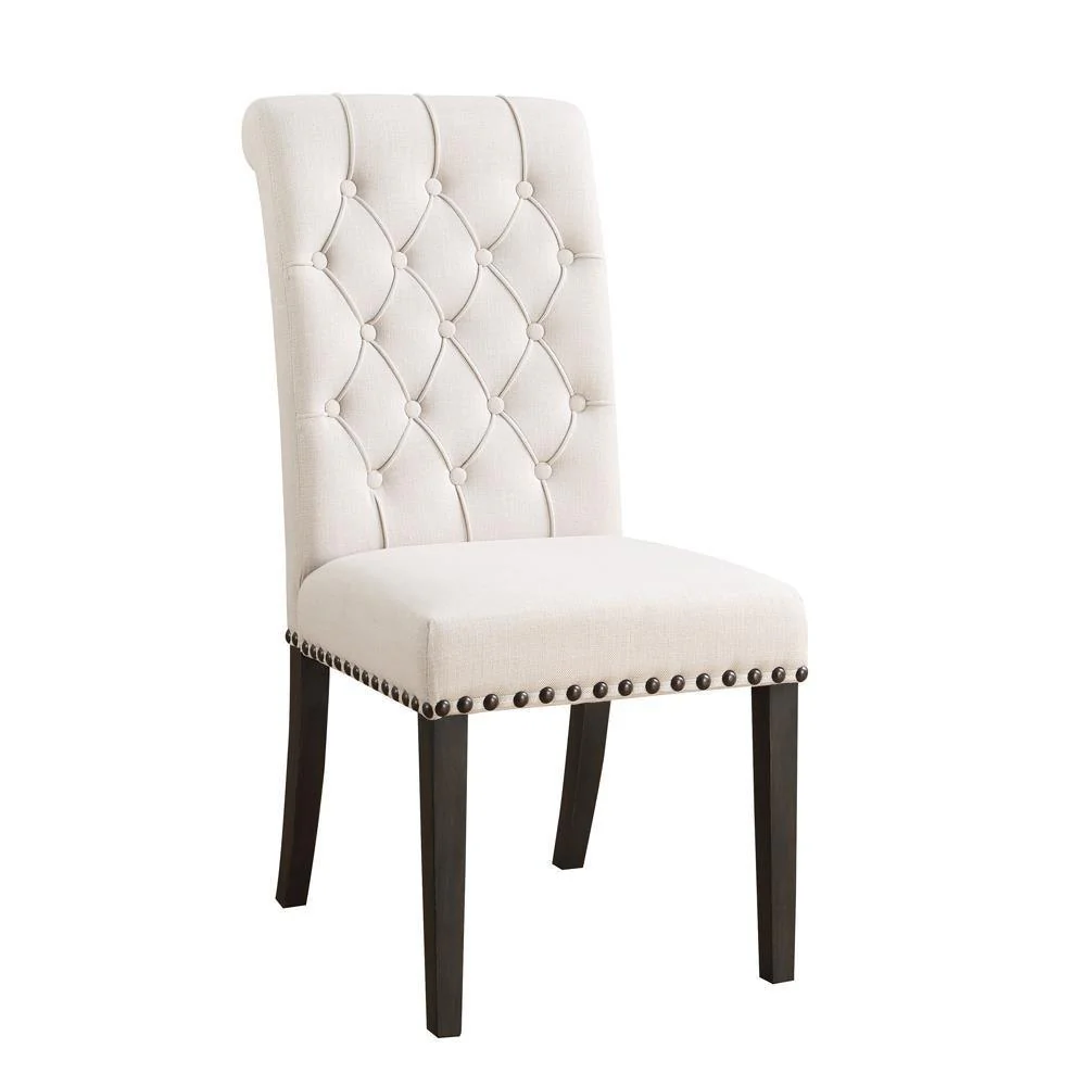 Alana Upholstered Side Chairs Beige Smokey Black (Set of 2) - Image 3