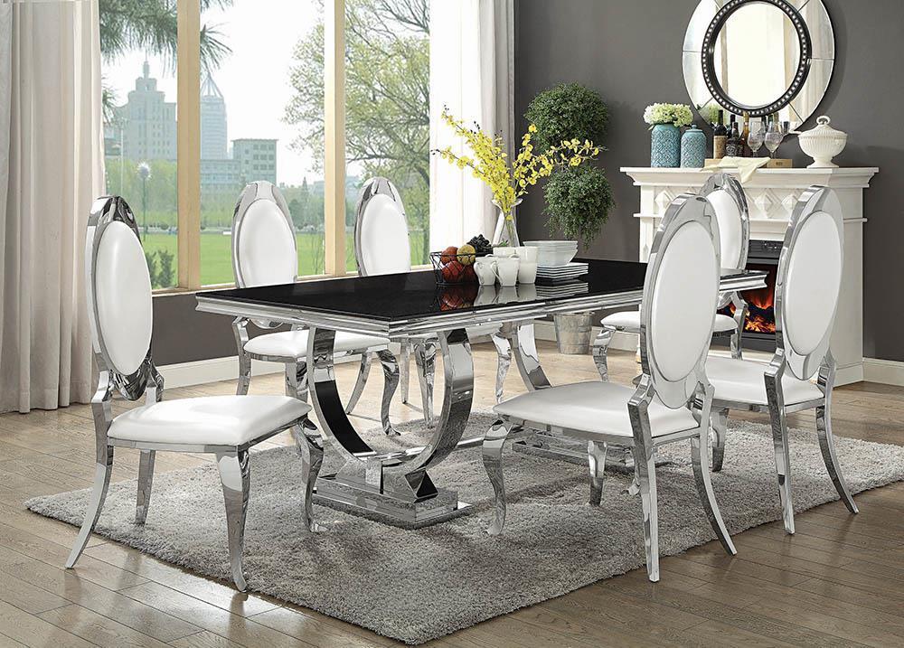 Antoine Rectangular Dining Table Chrome Black - Image 2